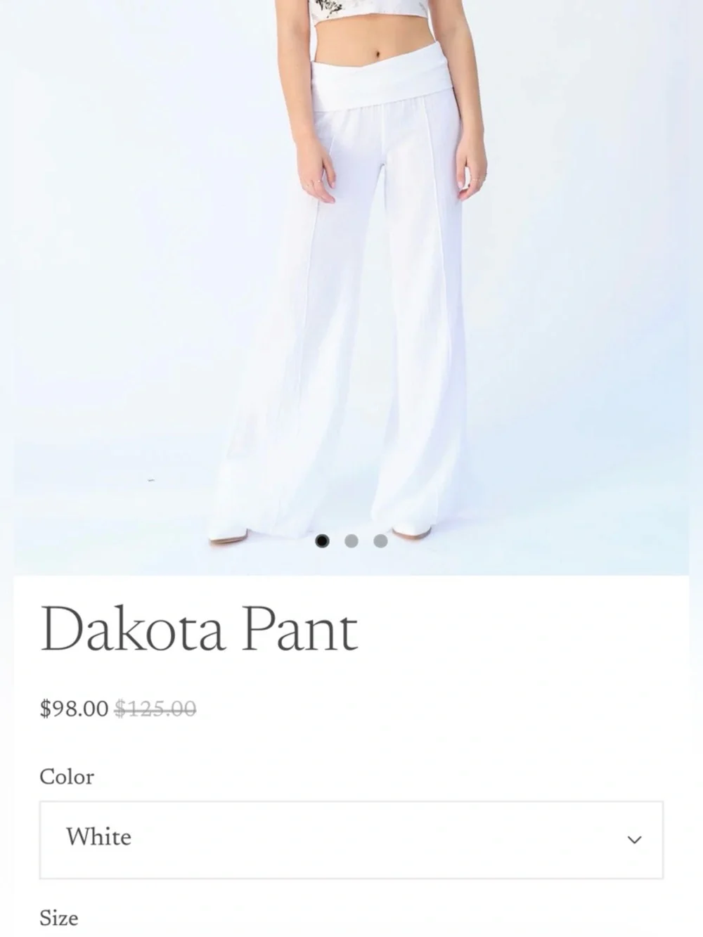 Tribe Kelley Dakota Pant Wide Leg with Fold Over Waistband - Picture 11 of 11
